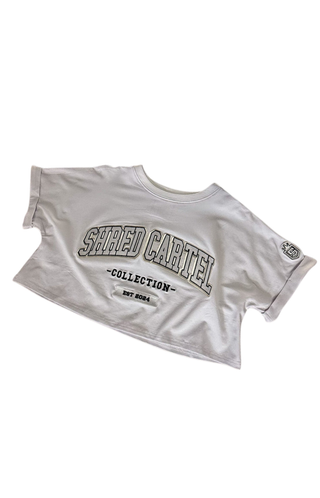 Shred Cartel Oversized Crop Top – White
