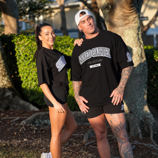 Black & Silver Unisex Oversized T-Shirt