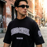 Black & Silver Unisex Oversized T-Shirt