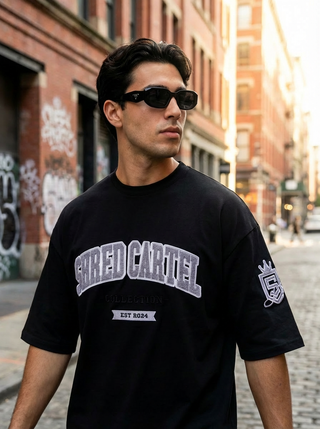 Black & Silver Unisex Oversized T-Shirt