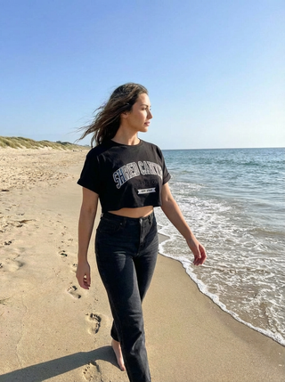 Shred Cartel Oversized Crop Top – Black