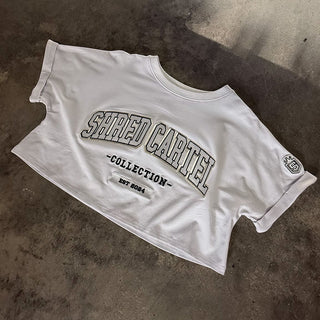 Shred Cartel Oversized Crop Top – White