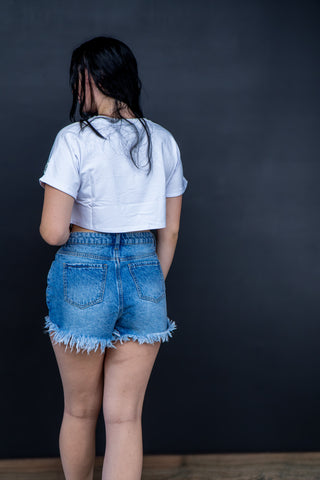 Shred Cartel Oversized Crop Top – White