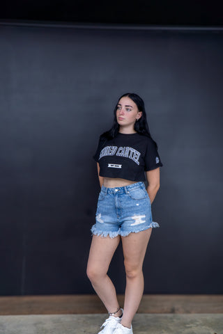 Shred Cartel Oversized Crop Top – Black
