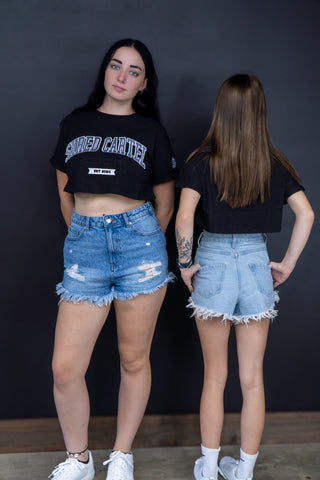 Shred Cartel Oversized Crop Top – Black