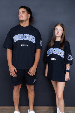 Black & Silver Unisex Oversized T-Shirt