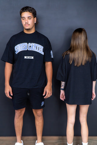Black & Silver Unisex Oversized T-Shirt