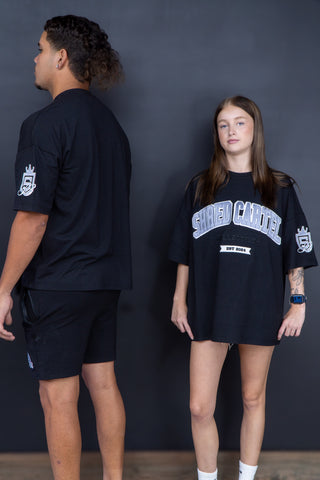 Black & Silver Unisex Oversized T-Shirt