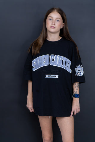 Black & Silver Unisex Oversized T-Shirt