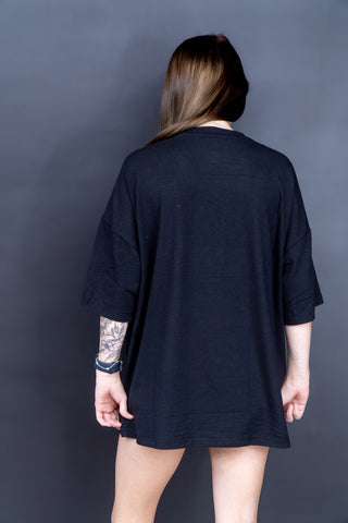 Black & Silver Unisex Oversized T-Shirt