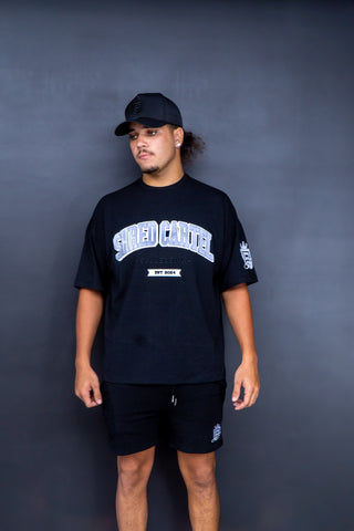 Black & Silver Unisex Oversized T-Shirt
